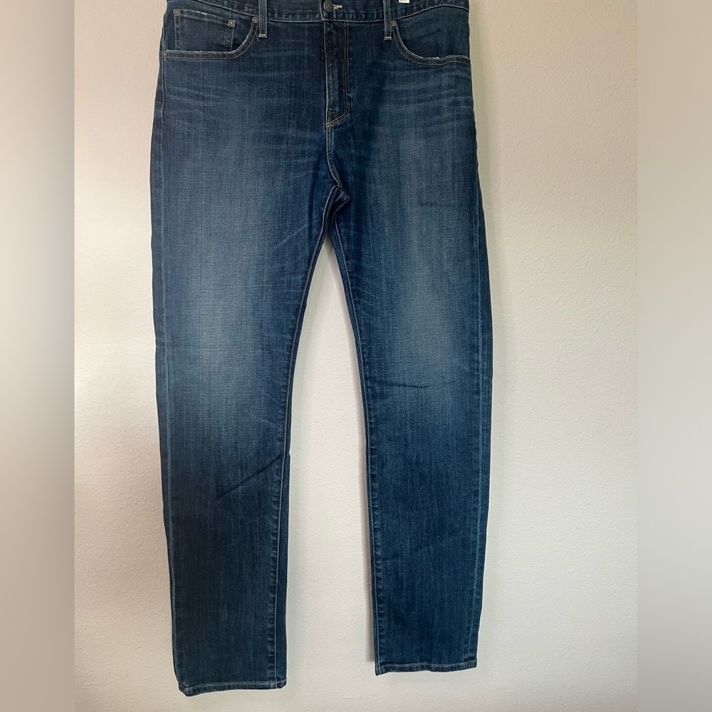 S.M.N. Men’s Straight Jeans Hunter in Waver Size 38 Whiskering Dark Denim